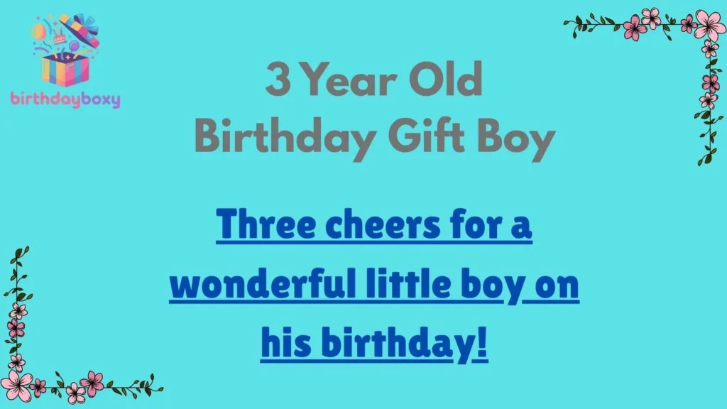 3 Year Old Birthday Gift Boy