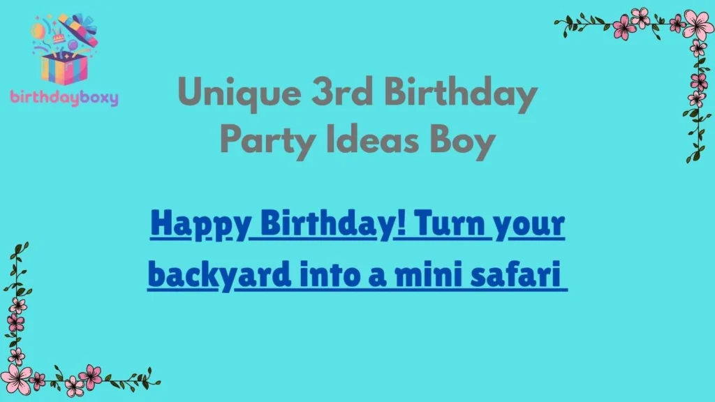 Unique 3rd Birthday Party Ideas Boy