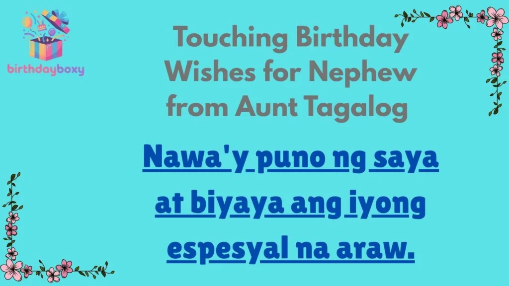 Touching Birthday Wishes for Nephew from Aunt Tagalog 