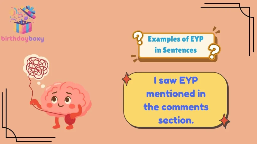 Examples of EYP in Sentences